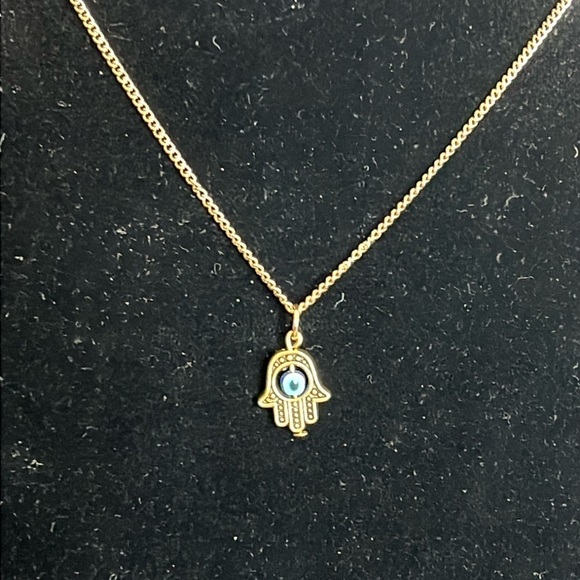 Jewelry - Hamsa lucky hand necklace gold tone, fashion jewelry 8”